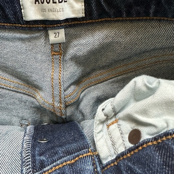 Agolde Riley Long Skinny Jeans - Dark Blue sz 27 - Picture 7 of 10